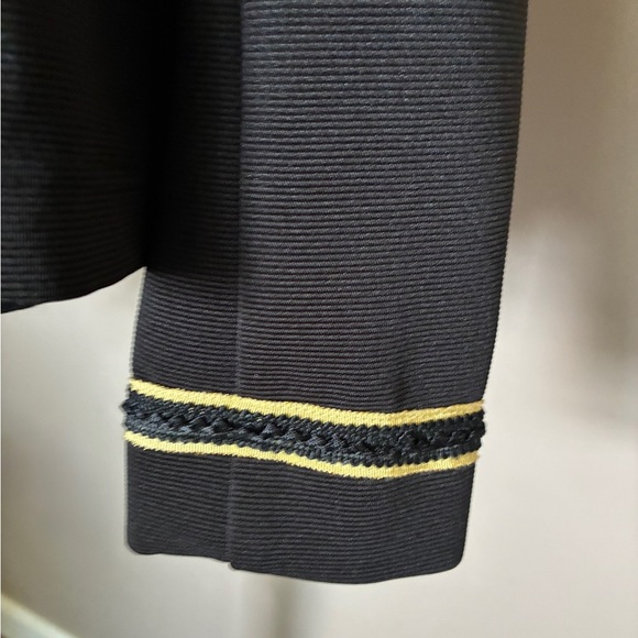 Libby Edelman Double Button Military style blazer Jacket black ribbed sz L EUC - Picture 5 of 14
